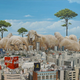 Image for article titled Kaiju-sized sheep don't stomp Japan, they slowly graze the populace into dust